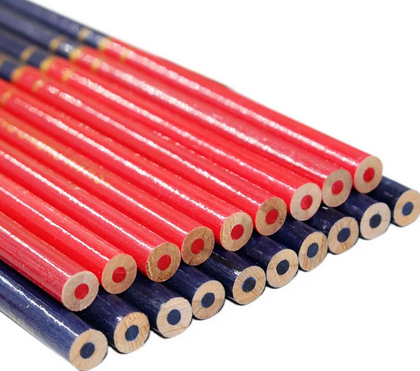 Lapiz bicolor azul y rojo