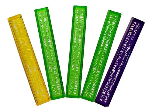 Reglas con abecedario de plantilla