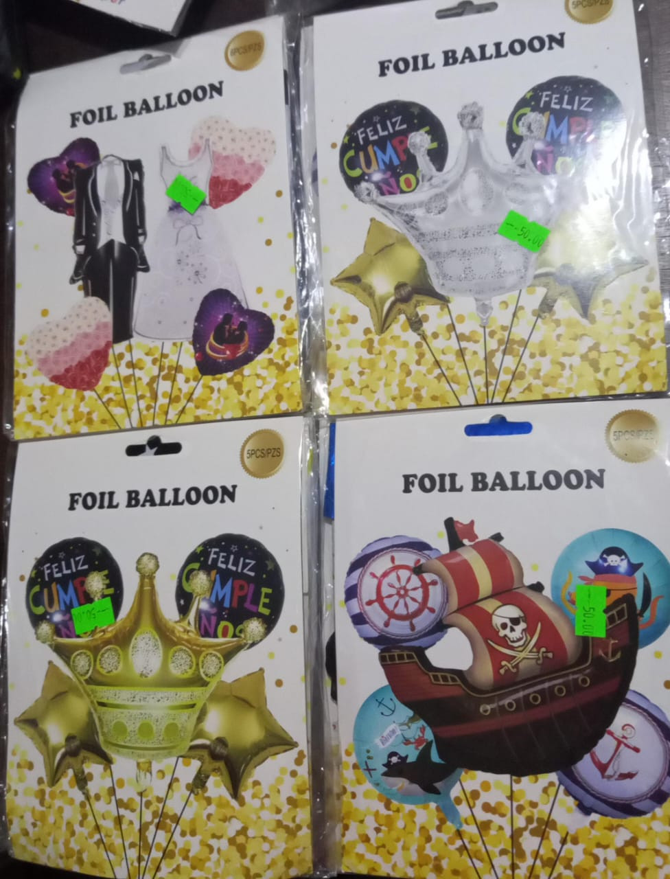 Paquete de 5 a 6 globos para fiesta